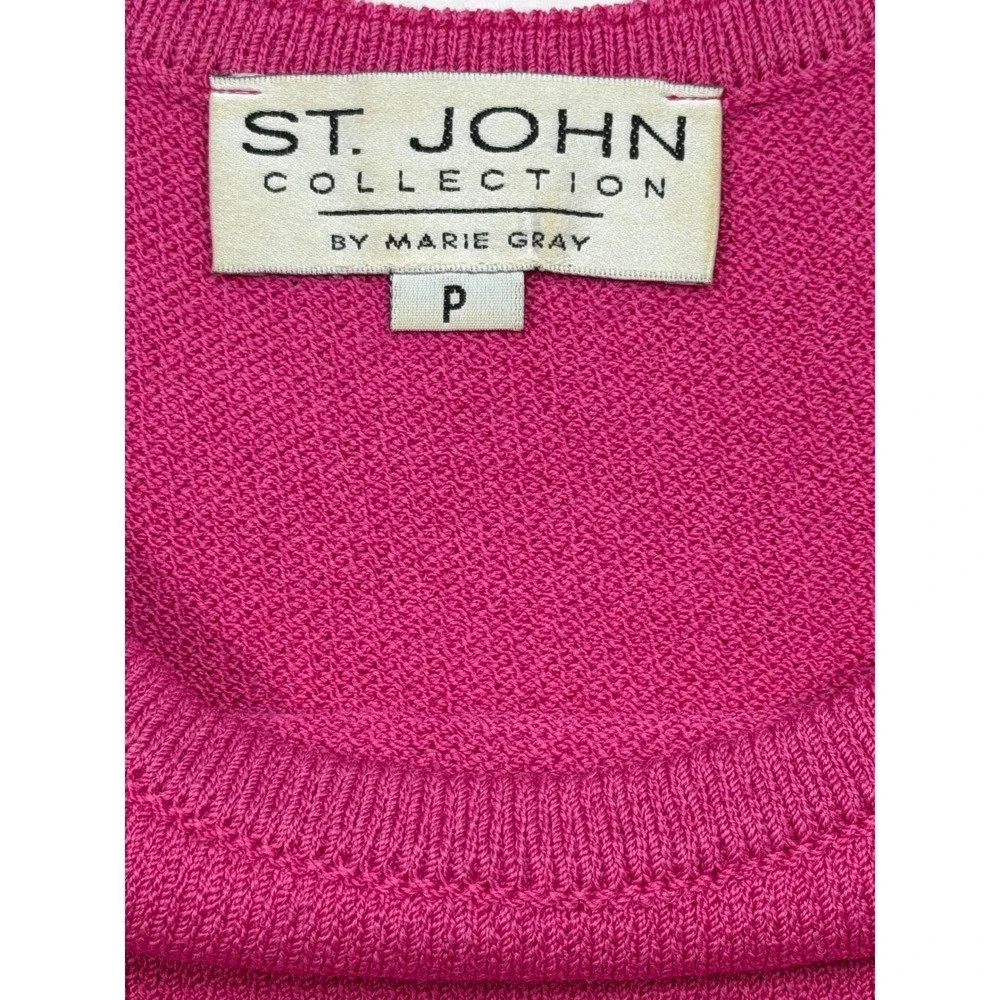 St John Collection‎ Marie Gray Pink Santana Knit 3 Pc Skirt Set Sz 2/4/P Vintage